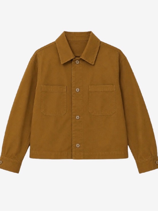 Muji Jackets & Blazers - NWOT - Cropped Unlined Twill Jacket in Cognac Brown